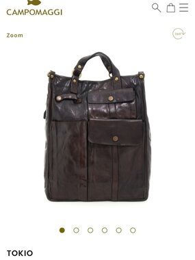 Campomaggi Tokio Men’s Dark Brown Leather Backpack Tote